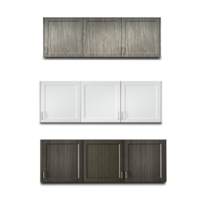 Fashion Finish 72" Wall Cabinet three color selections.