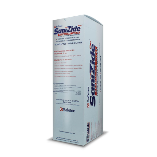 Sanizide Germicidal Wipes, by Safetec.